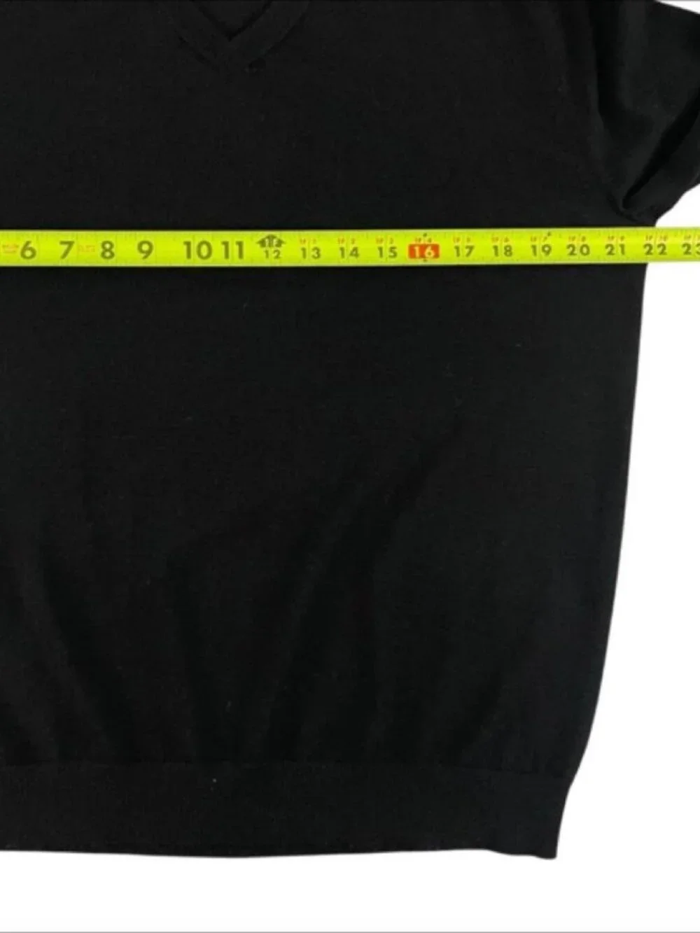 J. Crew Mens 100% Merino Wool Slim Fit Sweater Size L Black V-Neck